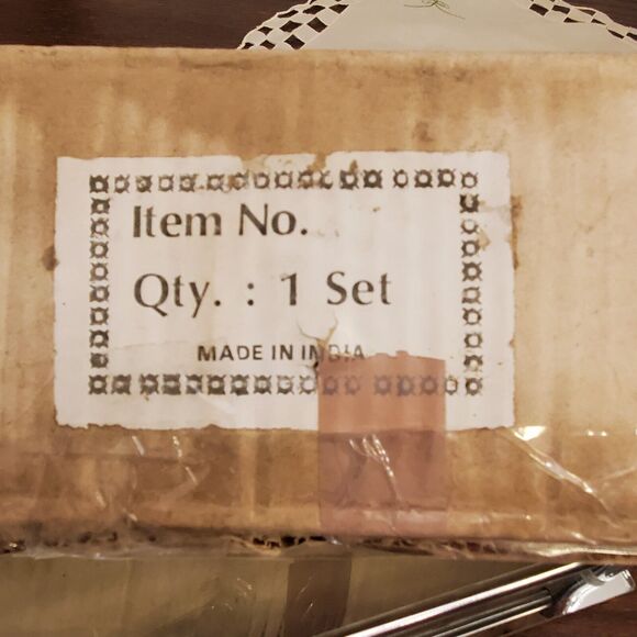 Vintage 3 Brass Footed Pierced Hinged Trinket /Altar Box NIB Made In India Set - Picture 5 of 16